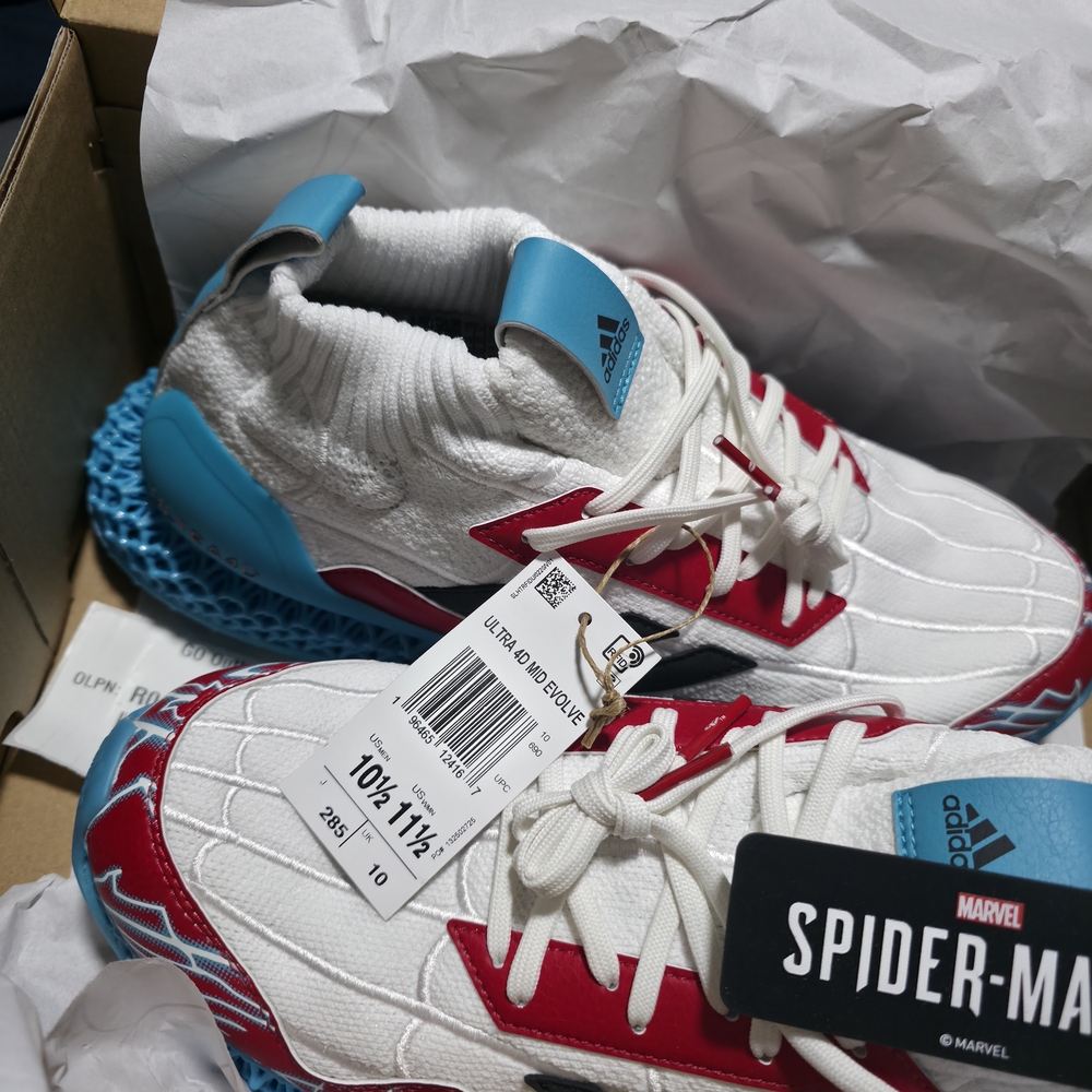 Adidas  Spider-Man Shoes - White, Red, Blue